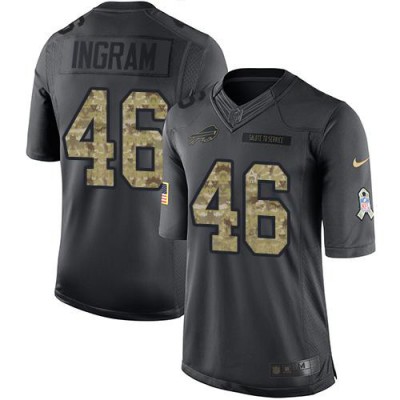 Nike Buffalo Bills #46 Ja'Marcus Ingram Black Men's Stitched NFL Limited 2016 Salute to Service Jersey
